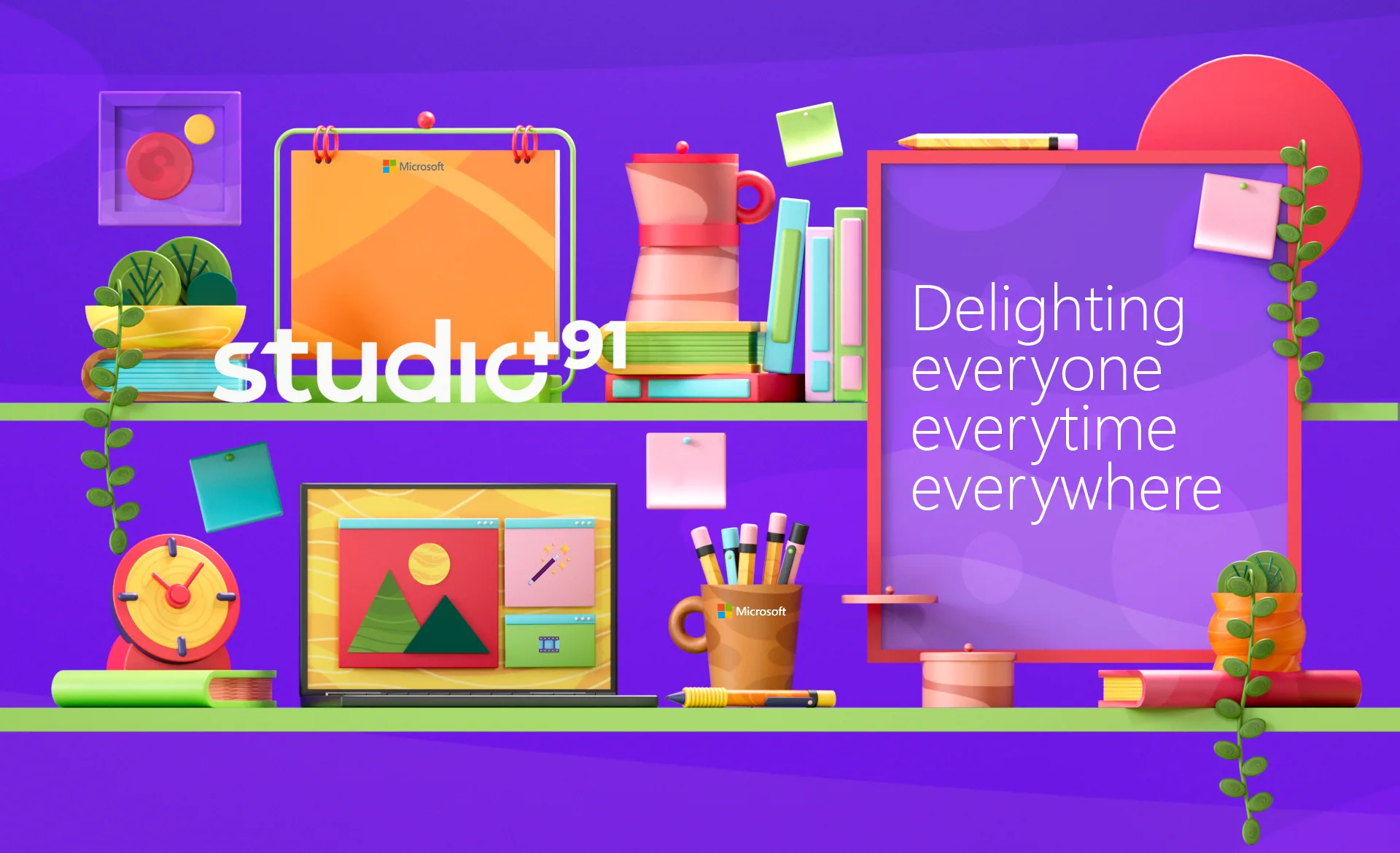 studio+91 brand illustration